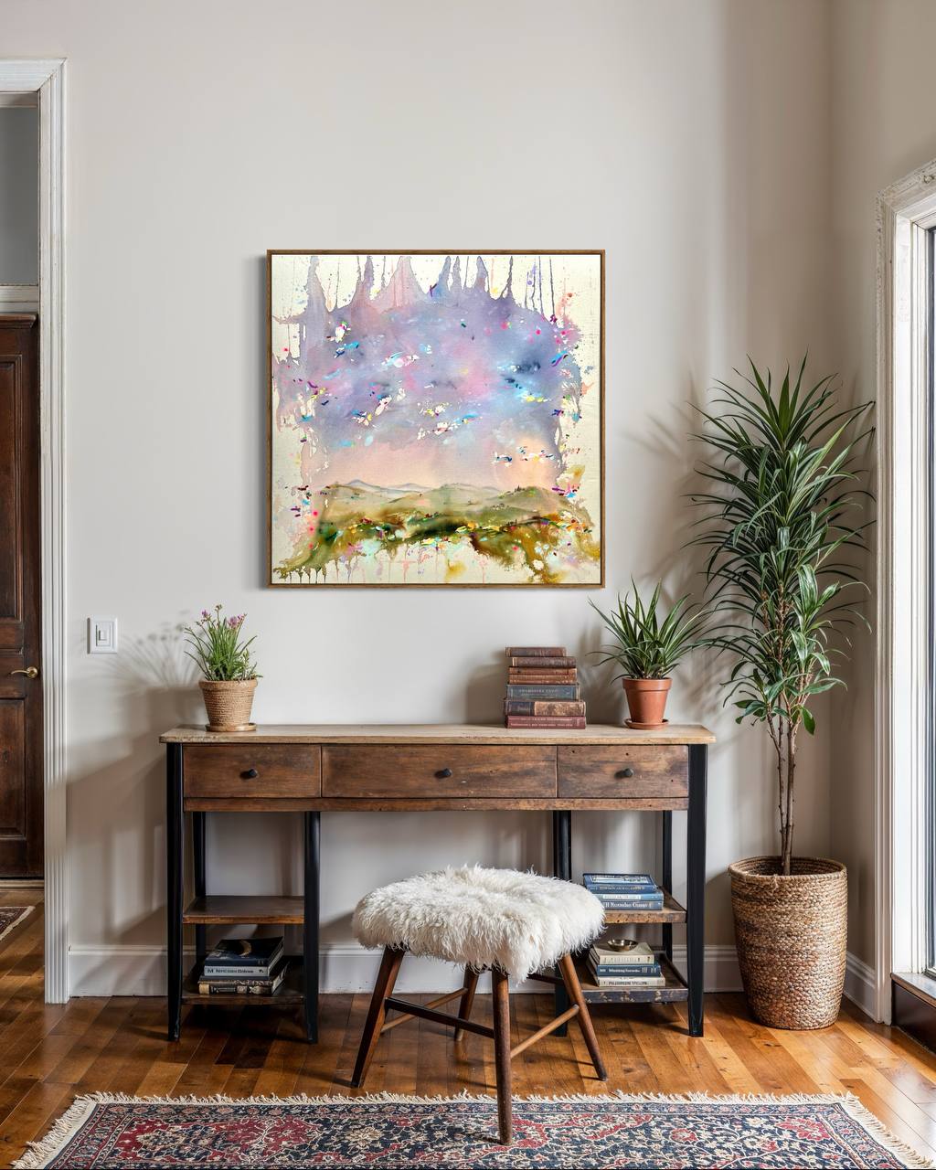 TEMPEL DER SEELE | Originalgemälde I Abstrakte Kunst auf rohem Leinwand – Bild 3