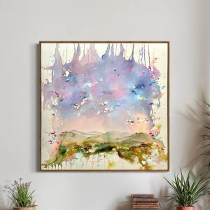 Abstraktes Originalgemälde „Tempel der Seele“ von GoldSmiley – 100x100 cm Mixed Media auf Leinwand in warmen Naturfarben, ideal für Wohn- oder Arbeitsräume.