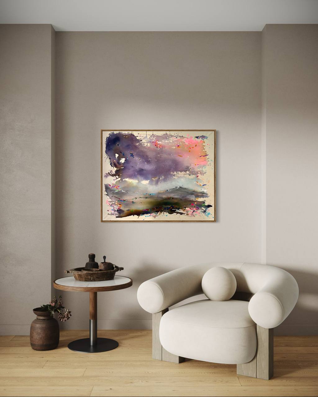 WENN DER SOMMERREGEN KOMMT | Acrylgemälde I Abstrakte Kunst auf rohem Leinwand – Bild 4