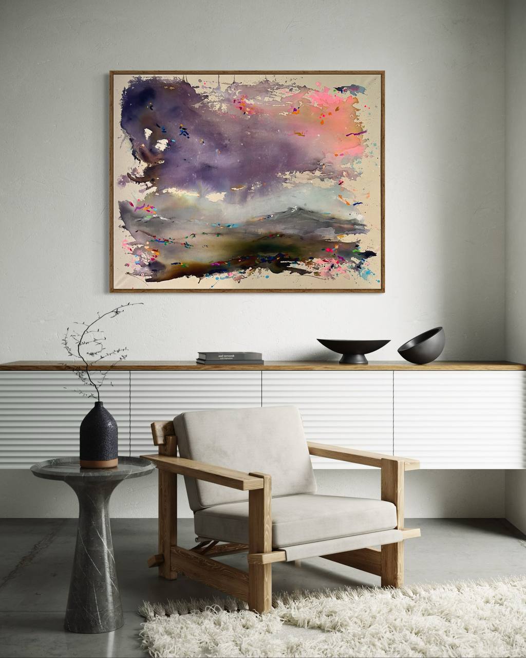 WENN DER SOMMERREGEN KOMMT | Acrylgemälde I Abstrakte Kunst auf rohem Leinwand – Bild 5