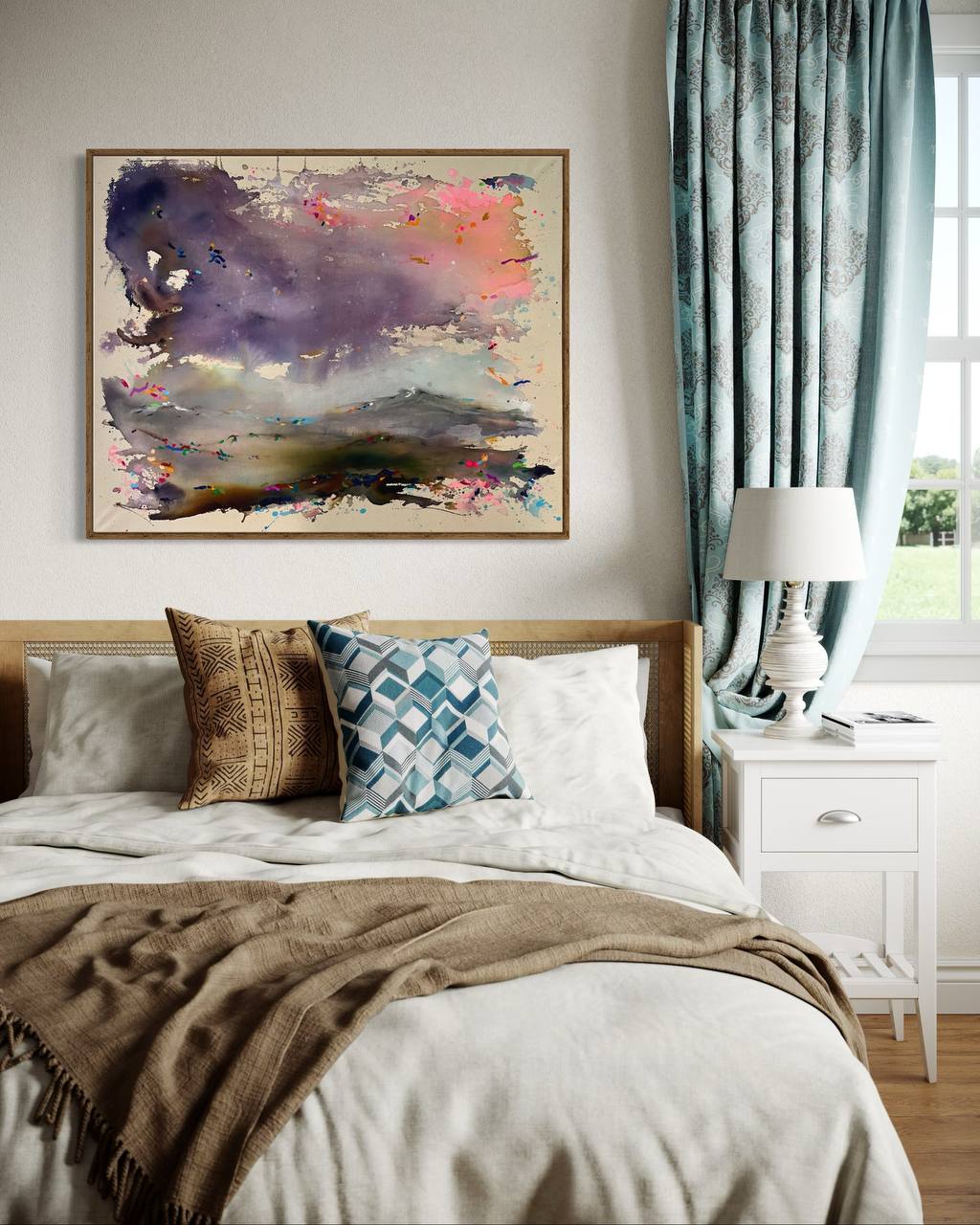 WENN DER SOMMERREGEN KOMMT | Acrylgemälde I Abstrakte Kunst auf rohem Leinwand – Bild 6