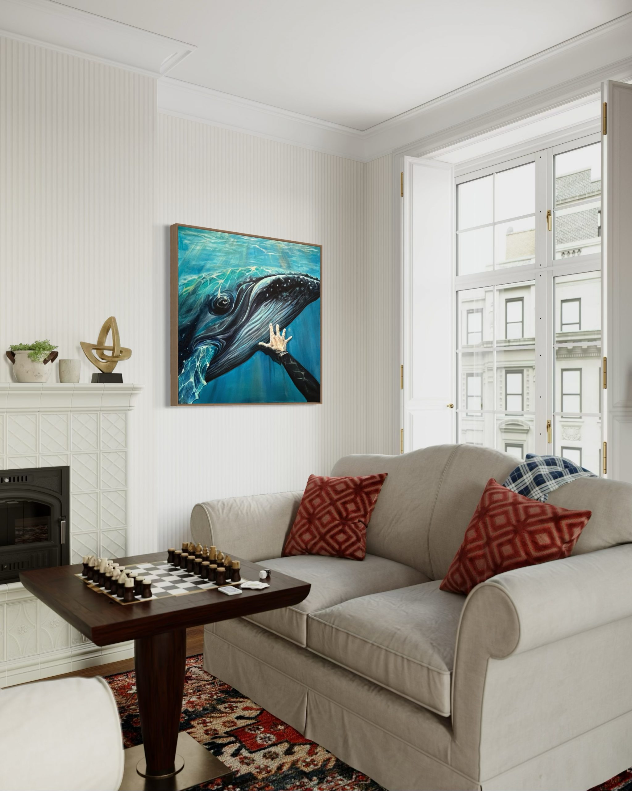 DAS BESTREBEN NACH DEM UNBEKANNTEN | Wal Gemälde Acryl auf Leinwand 100×100 cm auf roher Leinwand | modernes Bild – Bild 2