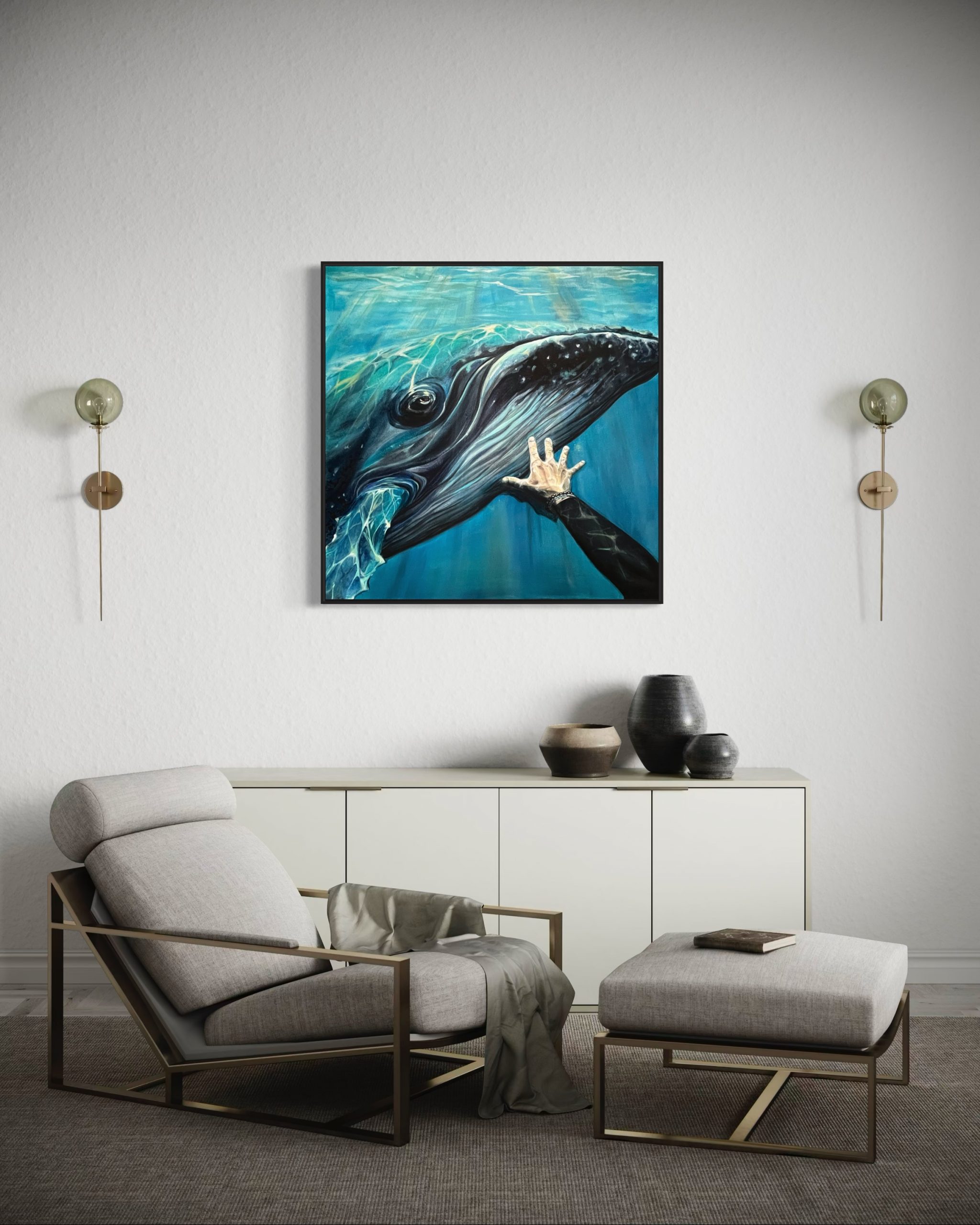 DAS BESTREBEN NACH DEM UNBEKANNTEN | Wal Gemälde Acryl auf Leinwand 100×100 cm auf roher Leinwand | modernes Bild – Bild 5