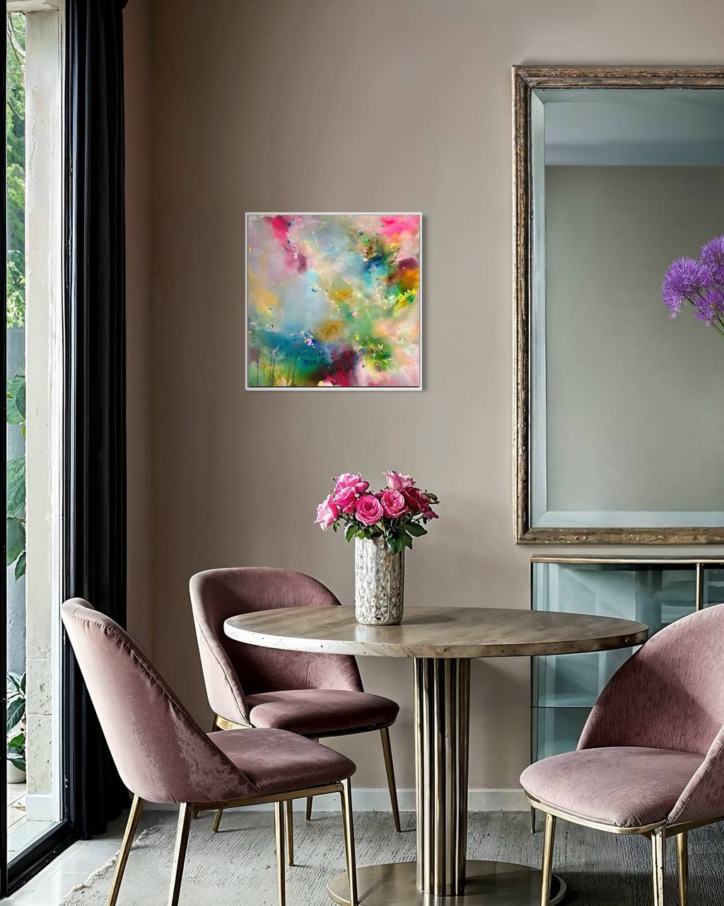 GEMINI II | Abstraktes Akrylgemälde | Modernes Bild auf rohem Leinwand – Bild 2