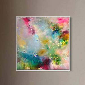 GEMINI II | Abstraktes Akrylgemälde | Modernes Bild auf rohem Leinwand