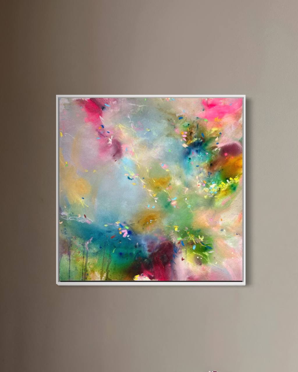 GEMINI II | Abstraktes Akrylgemälde | Modernes Bild auf rohem Leinwand