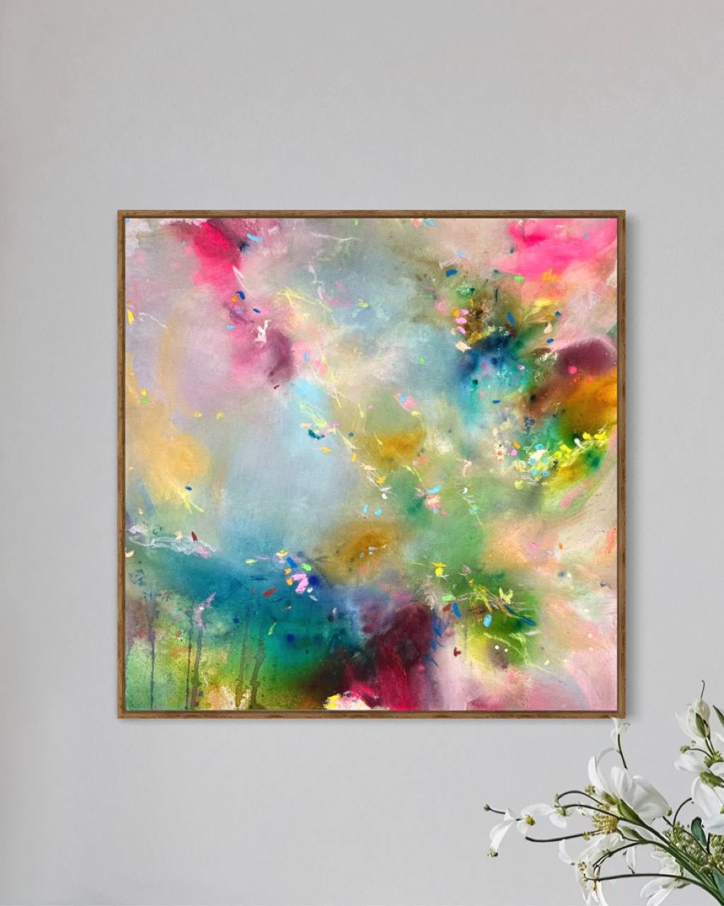 GEMINI II | Abstraktes Akrylgemälde | Modernes Bild auf rohem Leinwand – Bild 8