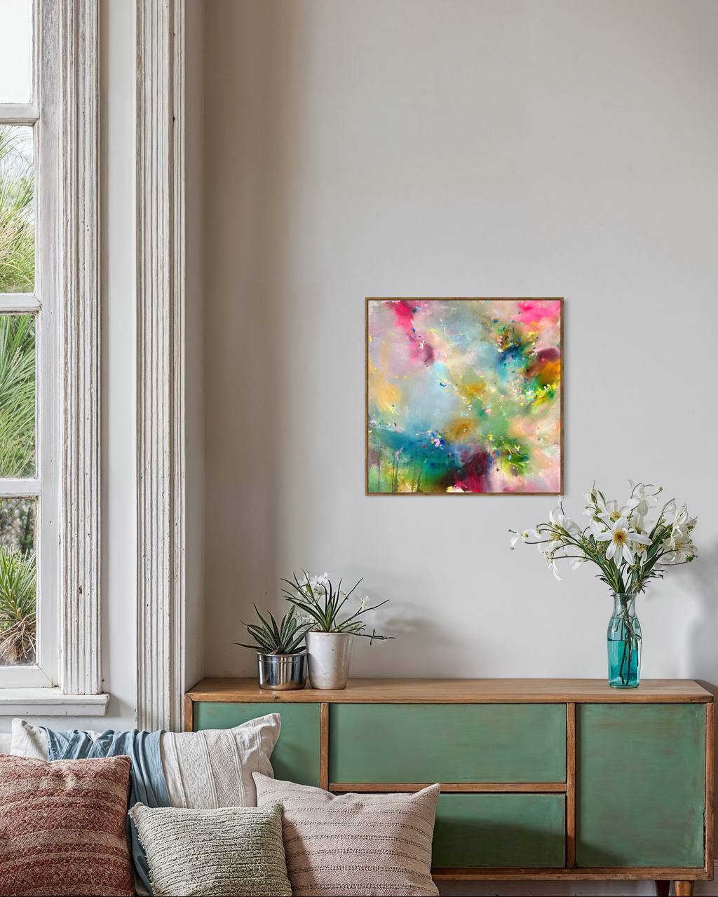 GEMINI II | Abstraktes Akrylgemälde | Modernes Bild auf rohem Leinwand – Bild 9