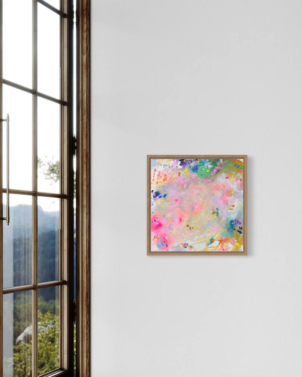 GOOD VIBES ONLY| kleine abstrakte Malerei 30x30 cm im Holzrahmen | einzigartiges Kunstgeschenk – Bild 5