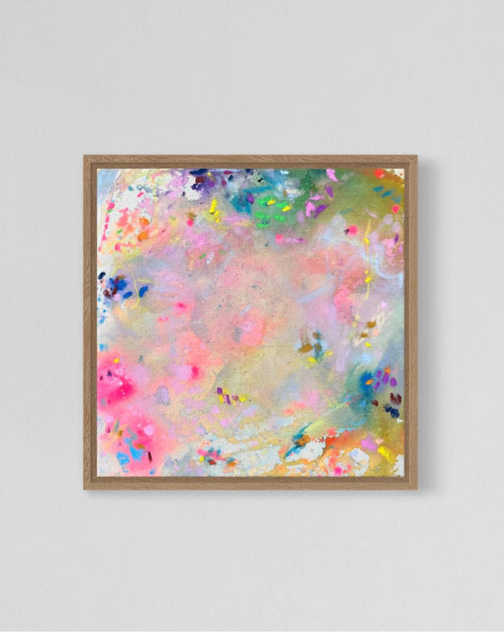 GOOD VIBES ONLY| kleine abstrakte Malerei 30x30 cm im Holzrahmen | einzigartiges Kunstgeschenk – Bild 9