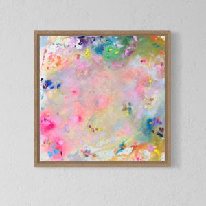 GOOD VIBES ONLY| kleine abstrakte Malerei 30x30 cm im Holzrahmen | einzigartiges Kunstgeschenk