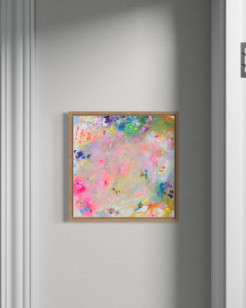 GOOD VIBES ONLY| kleine abstrakte Malerei 30x30 cm im Holzrahmen | einzigartiges Kunstgeschenk – Bild 8