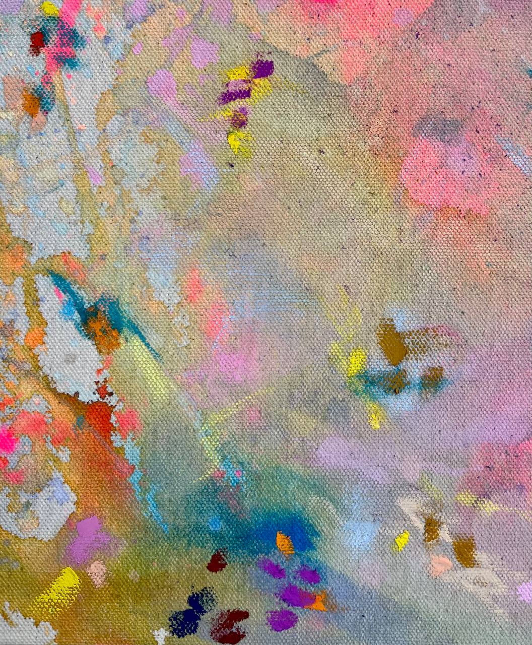 GOOD VIBES ONLY| kleine abstrakte Malerei 30x30 cm im Holzrahmen | einzigartiges Kunstgeschenk – Bild 7